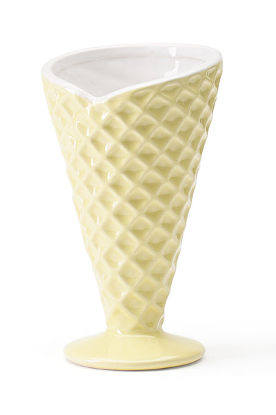 Yellow Ice Cream Waffle Glass