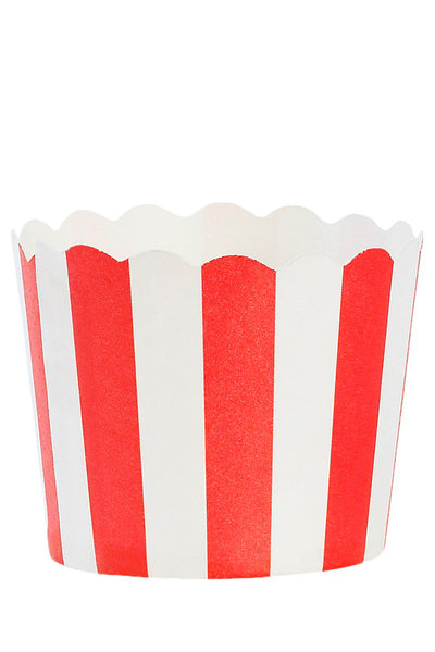 Red Striped Baking Cups Set of 24