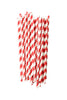 Paper Straws Striped Red Set of 25